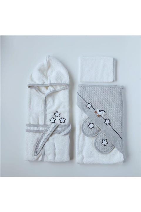 Bebelinna Bebeblinna Erkek Bebek Atlı Bornoz Set 12015-1