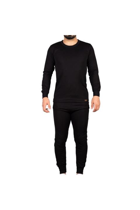 Momslab Unisex Siyah Alt Üst Takım Termal Içlik Bere Hediyeli