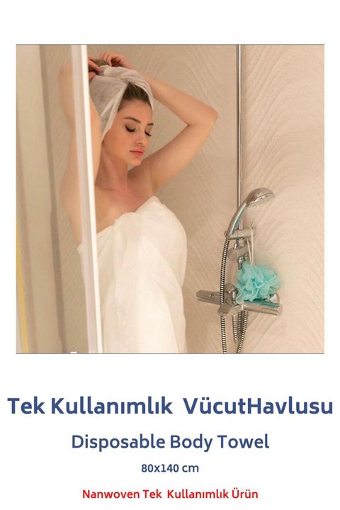 TURKDEKO Tek Kullanımlık Vücut Havlusu 10 Adet 80x140 Cm