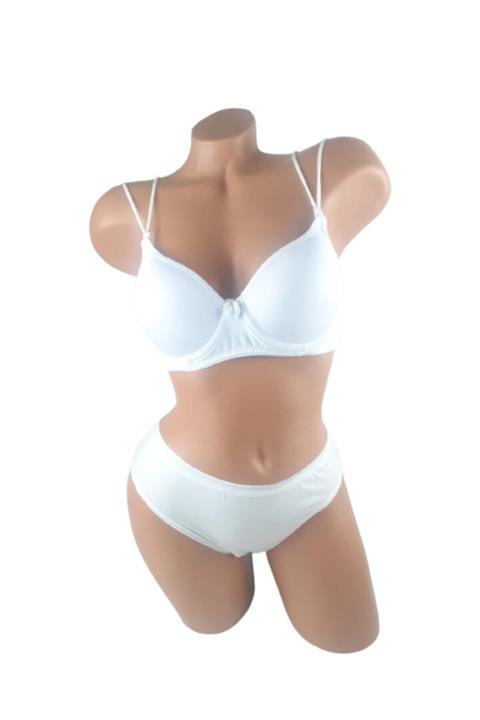 DUSK Kadın Beyaz Dolgusuz Beyaz İkili Sütyen Takım