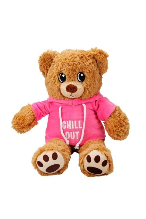 Puffy Friends Kapşonlu Peluş Ayı 30 Cm. - Pembe