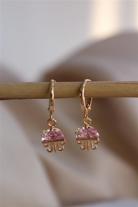 Owentis Altın Kaplama Pembe Deniz Anası Küpe