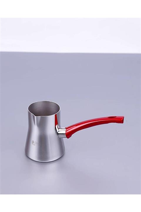 çilekev Metal Kırmızı Saplı No 4 Kule Cezve & Sütlük