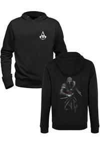 Alfa Tshirt Assians Creed Siyah Ön Arka Baskılı Sweatshirt