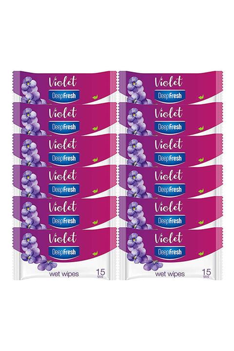 Deep Fresh Violet Islak Cep Mendili 12x15 Yaprak