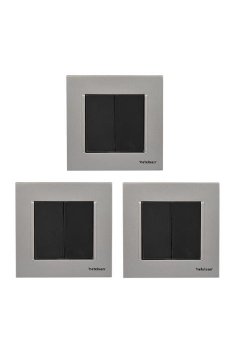 Netelsan Renkli Açma Kapama Düğmesi  2'li 3 Adet