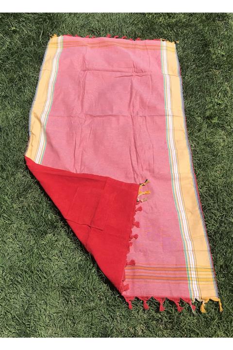 Lucy and Home %100 Pamuk Çift Kat Içi Havlu, Dışı Baskı Cepli Peştemal, Plaj Havlusu 90x180 Cm