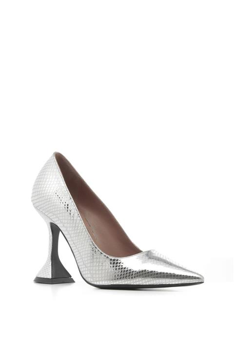 İLVİ Merili Stiletto Gümüş Deri