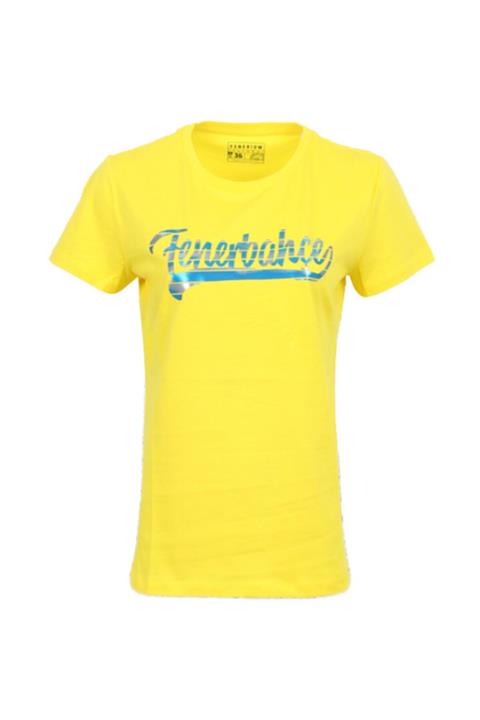 Fenerbahçe Kadın Sarı Degrade Glitter T-shirt
