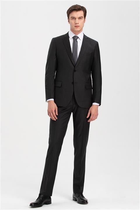 hateko Dar Kesim Antrasit %88 Yün Takım Elbise