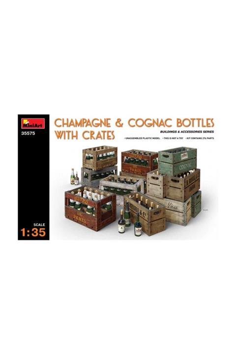 MiniArt 35575 1/35 CHAMPAGNE & COGNAC BOTTLES W/CRATES