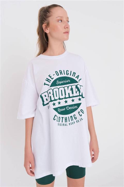 Addax Baskılı Oversize T-shirt P9578 - A11