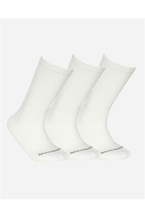 SKECHERS U SKX Padded Crew Cut Socks 3 Pack Unisex Beyaz Çorap - S192135-100