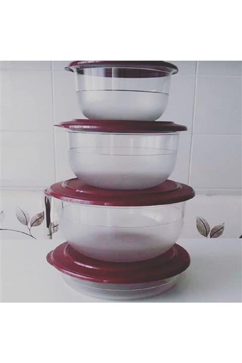 Tupperware Krıstal Set Mor Kapak 4lü