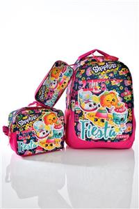 Shopkins 2159 Okul Sırt Çantası 3'lü Set Pembe