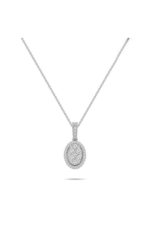 Niş Pırlanta 0,34 Karat Oval Coronet Pırlanta Kolye