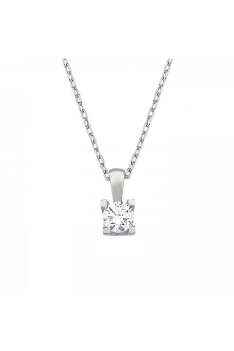 Iryum 0.20ct Karat E-f Vs Pırlanta Tektaş Kolye Wpn3312