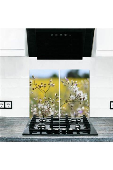 Saban 2' Li 30x52 Cm Cam Ocak Koruyucu Cam Kesme Tahtası Model 353