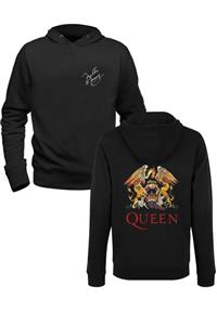 Alfa Tshirt Queen-mercury Tasarımlı Baskılı Siyah Ön Arka Baskılı Sweatshirt