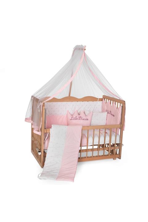 bamgidoo Bebek Uyku Seti Takımı 9 Parça + Pembe Nakış 60 X 120 cm