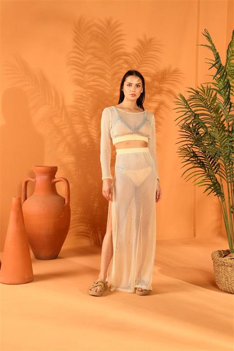 ELAF BEACHWEAR Kısa Üst Etek Takım Pareo