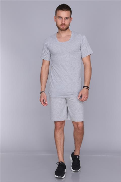 OBJE Gri Açık Yaka Erkek Fanila