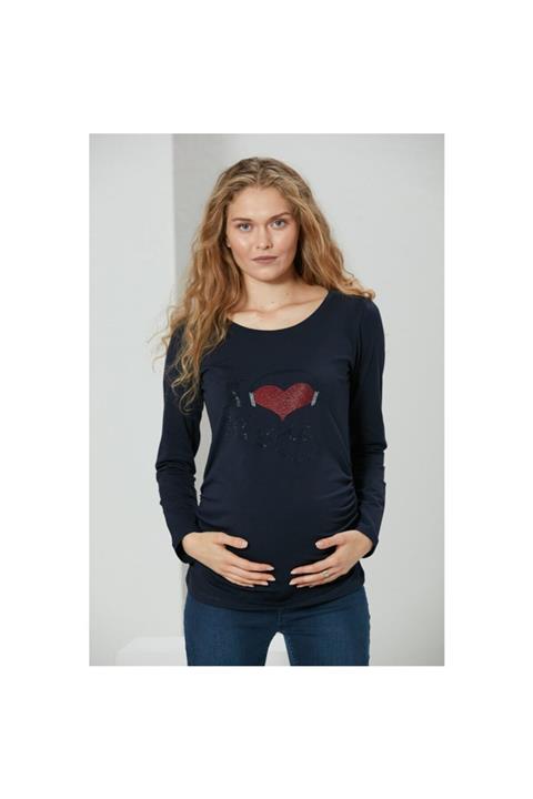 Görsin Hamile Love Baskılı Uzun Kol Hamile Tişört 7103
