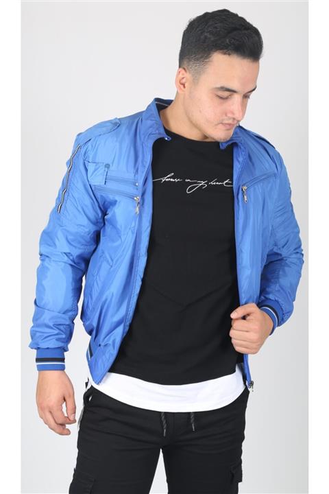 Bilgiçler Erkek Mavi Yazlık Fermuarlı Cepli Mont