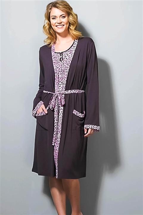 Blackspade Kadın %94 Modal Leopar Desenli Sabahlık