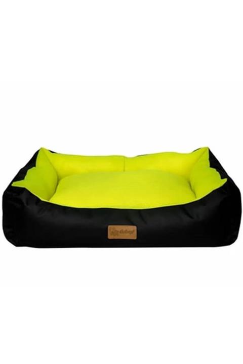 Dubex Dondurma Köpek Yatağı 78x60x22 cm Siyah/Sarı Large