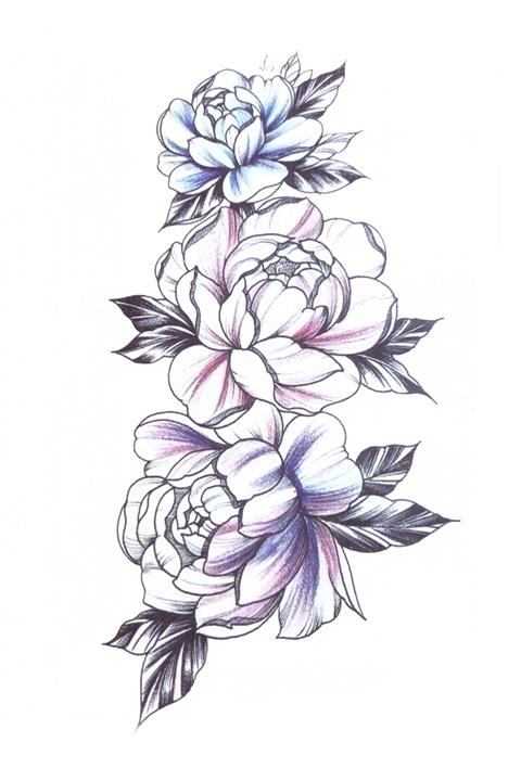 Store&Tattoo Renkli Çiçek Geçici Dövme Orta Boy 21x15cm