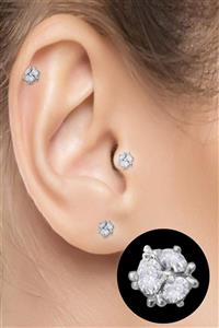 Salyangoz Company Cerrahi Çelik Kıkırdak Helix Tragus Piercing Minimal Küp Tektaş Figür (1 Adet) Sykup1