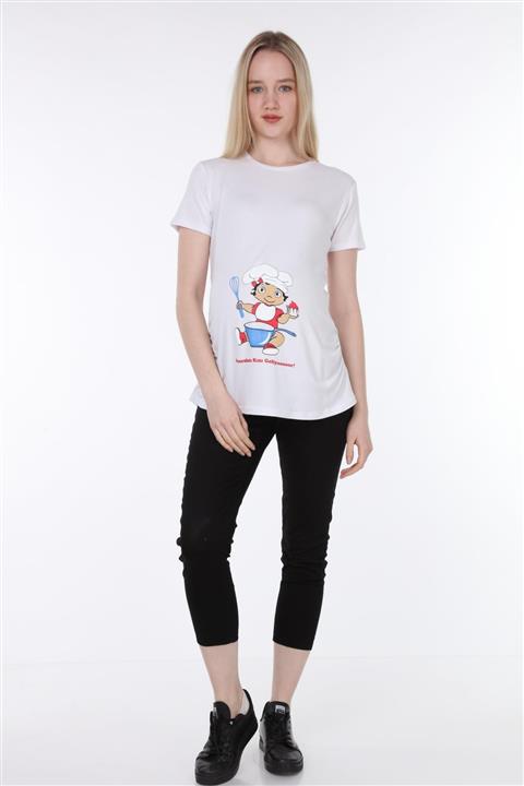 Işşıl Kızı Geliyooor Viskon Hamile Kısa Kol T-shirt