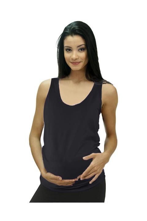 prodevon Siyah Hamile Askılı T-shirt