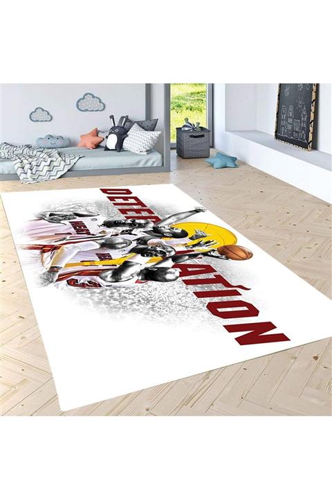 KİPARİS Kaymaz Taban Taraftar Halısı,miami Heat ,kaydırmaz Halı