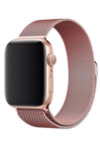 KESAKSESUAR Apple Watch 1.2.3.4.5.6 Nesil 40 Mm Uyumlu Rose Gold Çelik Metal Hasır Milano Kordon