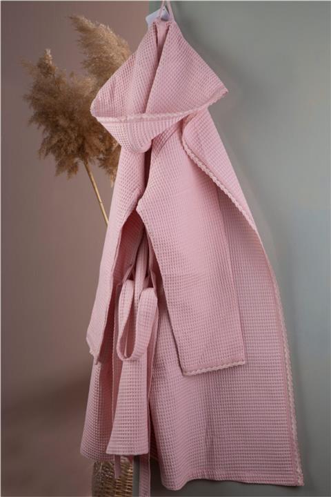 gelin house collection Pamuklu (türk Pamuğu) Yumuşak Pike Kapüşonlu Dantelli