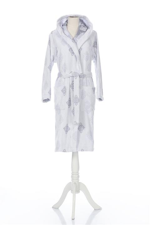 Özdilek Eternal Kapüşonlu Kadife Bornoz Gri S/m Beden