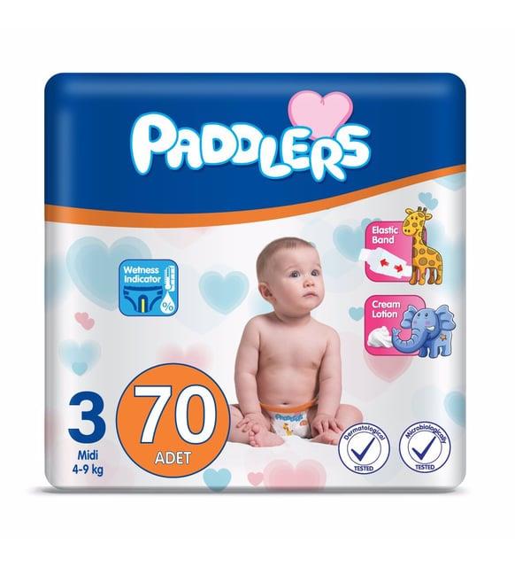 Paddlers Bebek Bezi 3 Numara Midi 70 Adet (4-9 Kg) Jumbo Paket