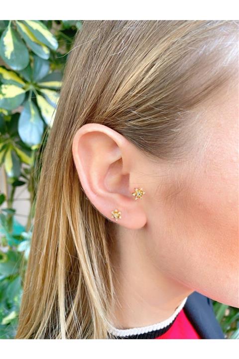 TAKIKRALI Kar Tanesi Gold Tragus/helix/kıkırdak Piercing