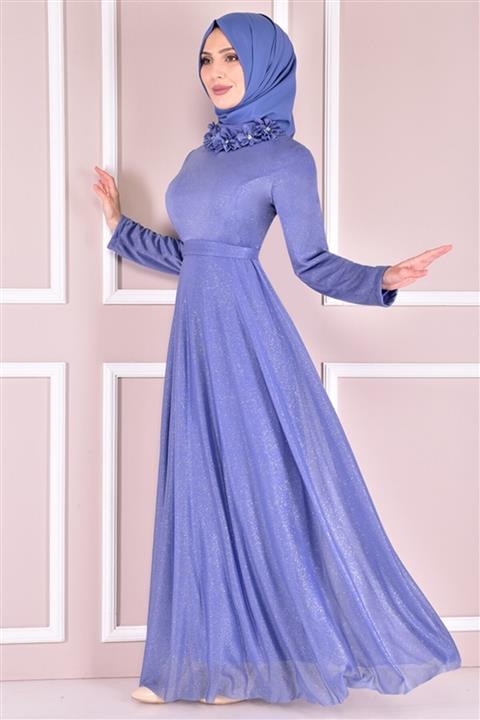 ModaMerve Simli Abiye Bebe Mavi Liy20100