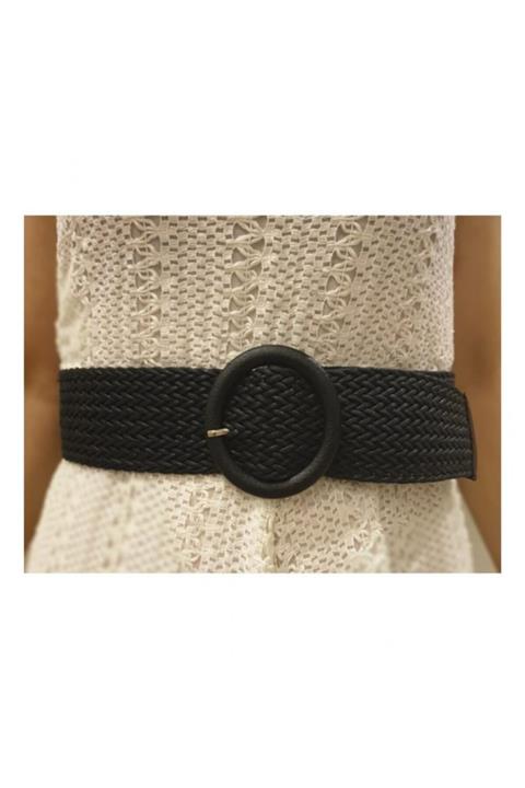 tahtakaledeyiz Kadın Siyah Örgü Kemer