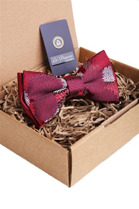 Kravatkolik Bordo Motif Desen Papyon P914