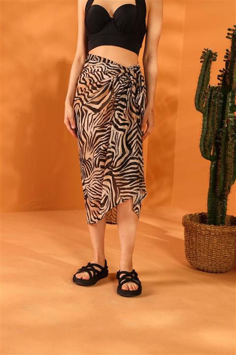 ELAF BEACHWEAR Kadın Siyah Naırobı Pareo Etek