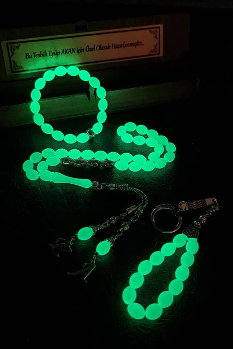 ZİQR TESBİH Erkek Kedigözü Tesbih Bileklik Anahtarlık Seti