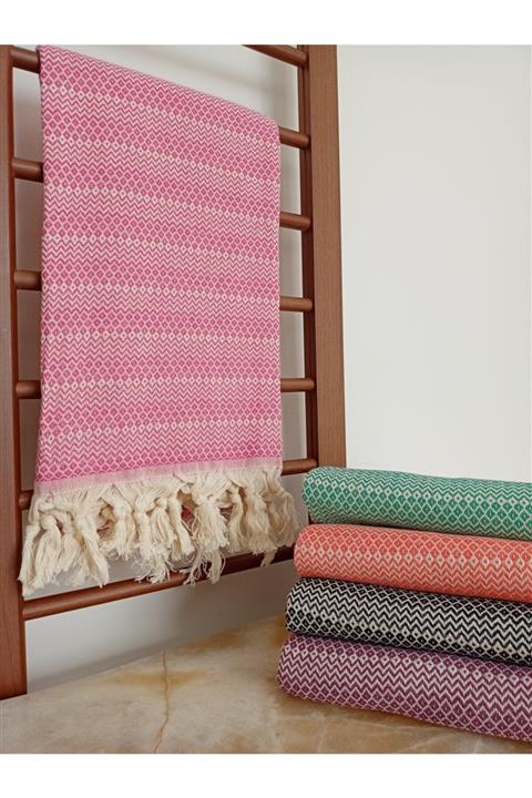 Dokubba %100 Pamuk Dalga Köpüğü Peştemal Lila