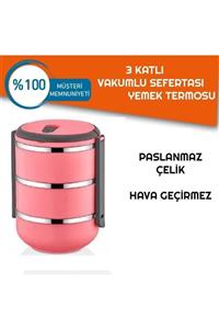 LAUREL DREAM Sefer Tası Yemek Termosu Saklama Kabı Termosu 3lü - Pembe