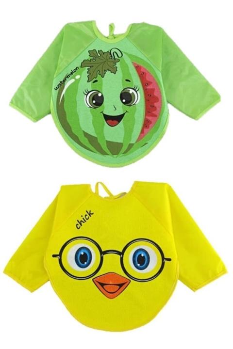 Belinay Karpuz Ve Civciv Motif Kollu Mama Önlüğü