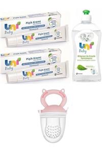 Uni Baby Temizleyici 500 Ml+nemlendirici Etkili Pişik Kremi 30 Ml*2+meyve Süzgeci Pembe