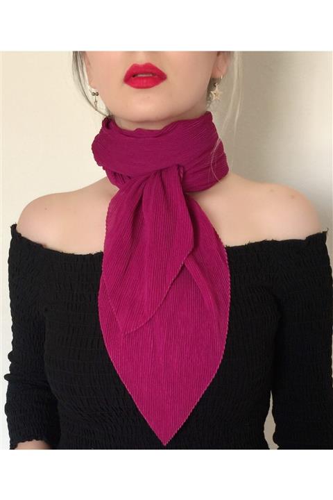 HÜLYA AKSESUAR Ithal Börümcük Fular Mürdüm